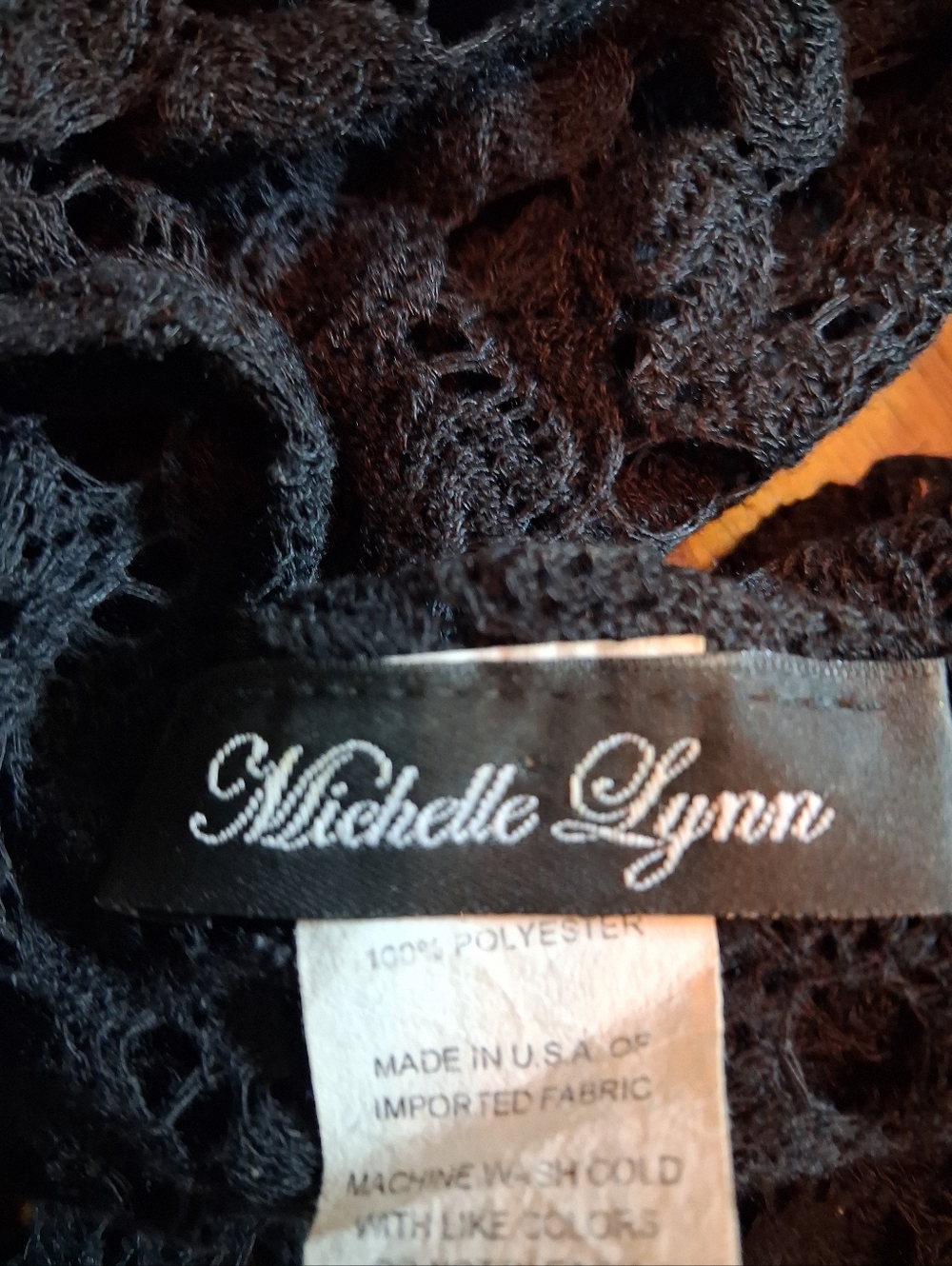 Black Open Front Crochet Cardigan - Picture 3 of 3